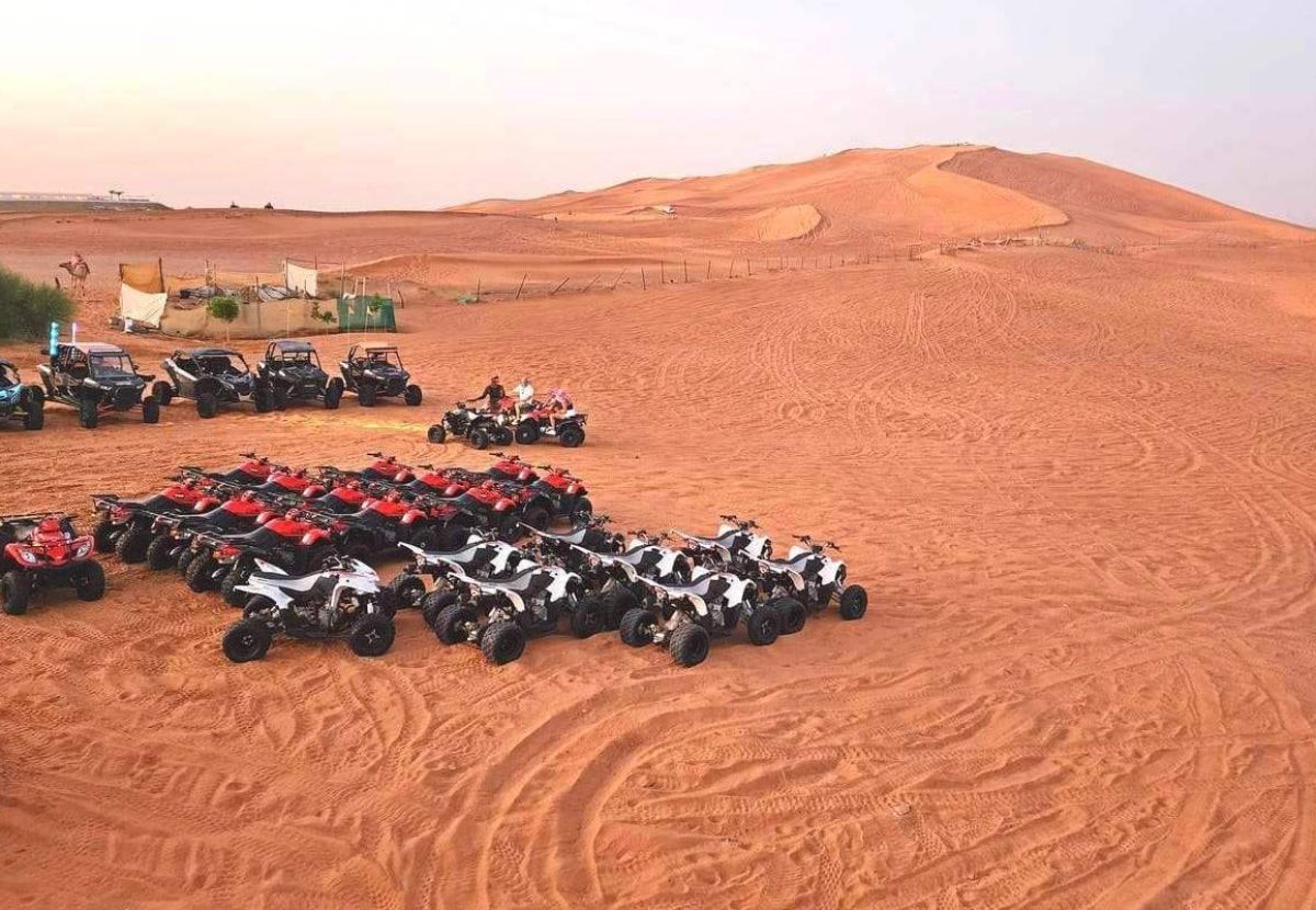 Quad bike rental dubai red sand dune Dubai Way Desert Safari ATV ground